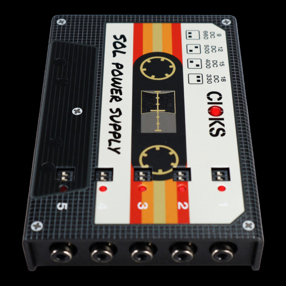 CIOKS SOL 5 Isolated DC Outlets Pedal Power Supply, Cassette Tape (Retro Series)