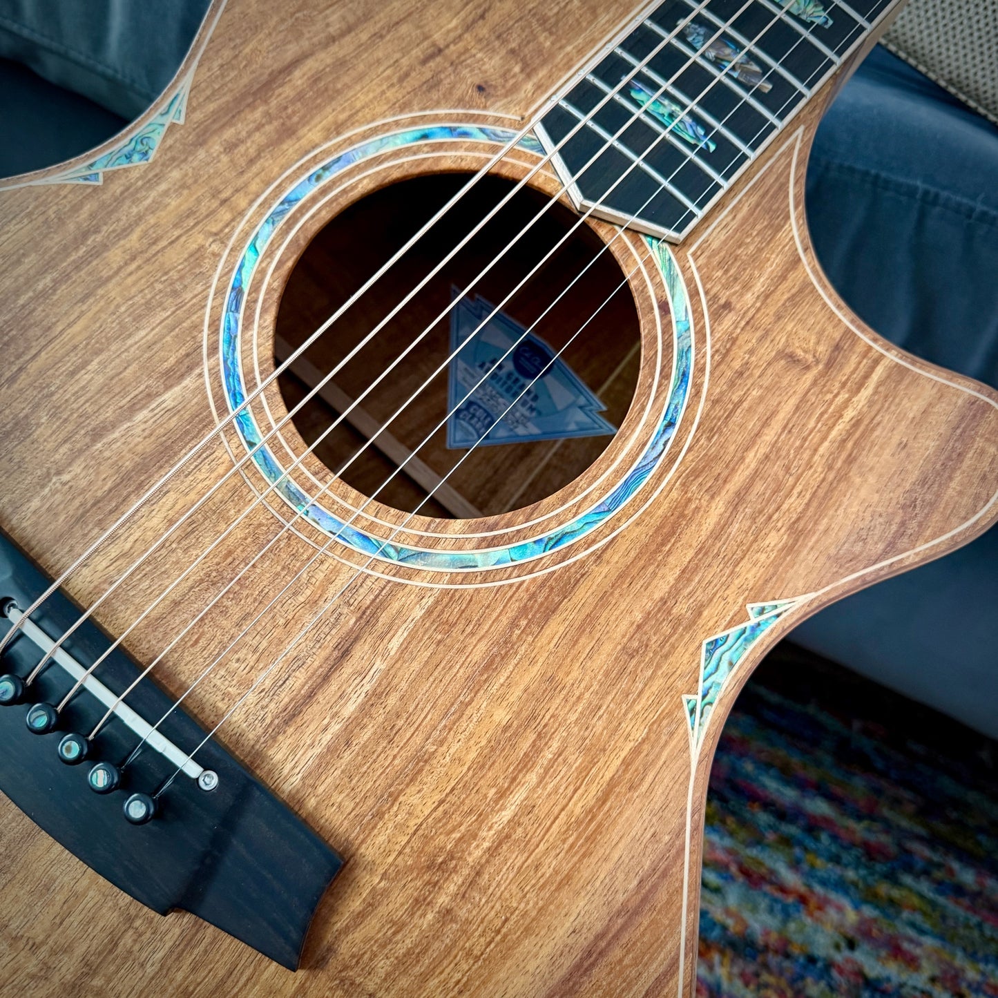 Cole Clark AN3EC-BLBLE Angel Cutaway all AAA Australian Blackwood with Ebony Fretboard and Waist Inlays