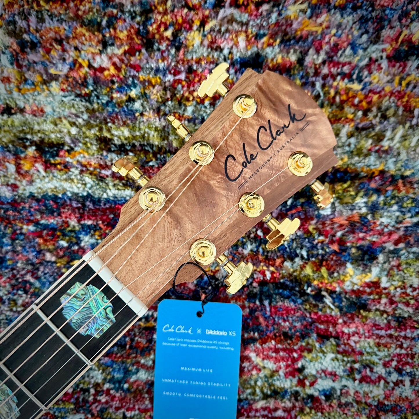 Cole Clark AN3EC-BLBLE Angel Cutaway all AAA Australian Blackwood with Ebony Fretboard and Waist Inlays