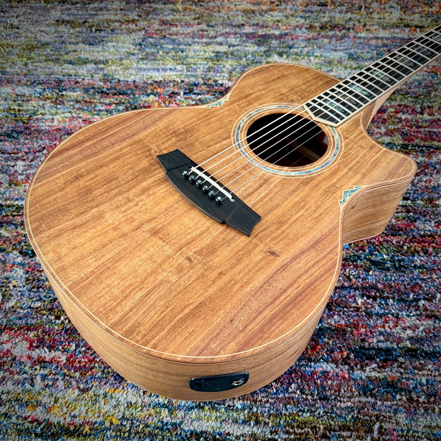 Cole Clark AN3EC-BLBLE Angel Cutaway all AAA Australian Blackwood with Ebony Fretboard and Waist Inlays