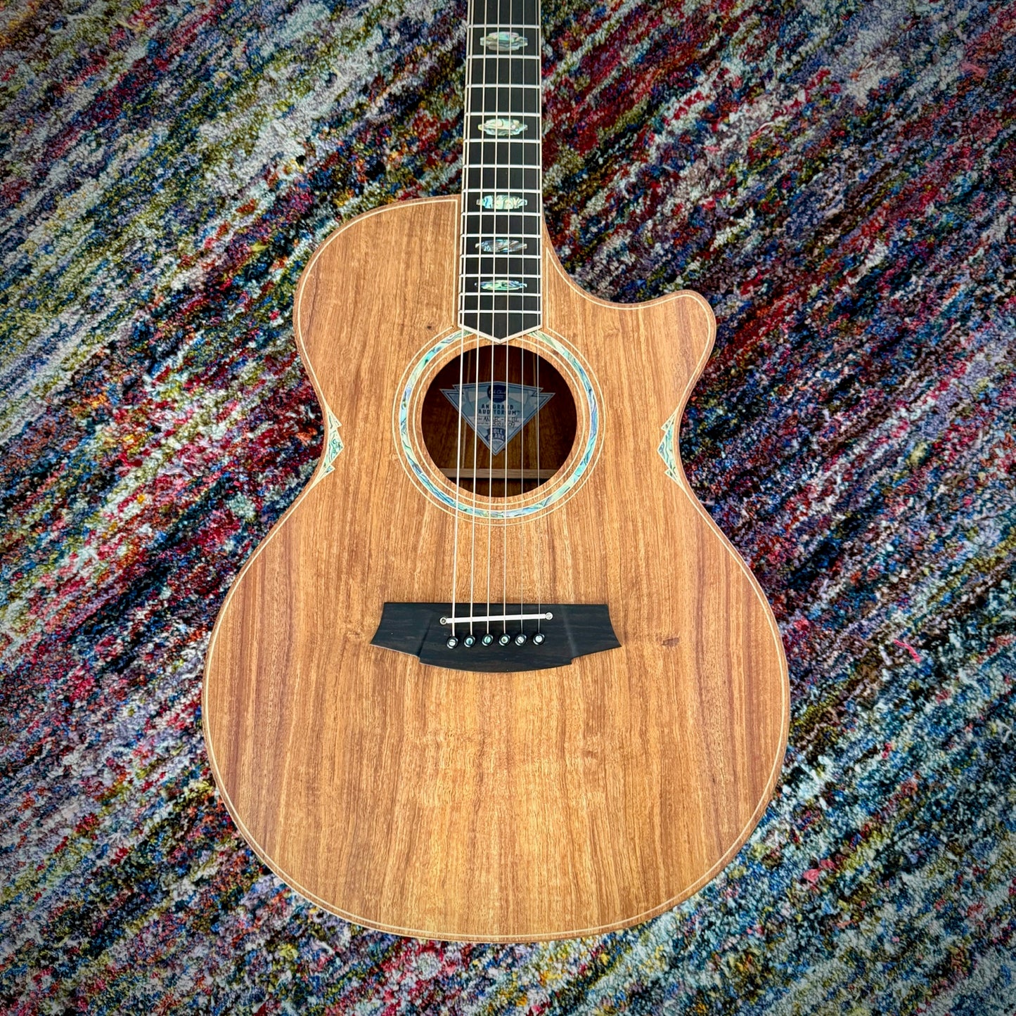 Cole Clark AN3EC-BLBLE Angel Cutaway all AAA Australian Blackwood with Ebony Fretboard and Waist Inlays