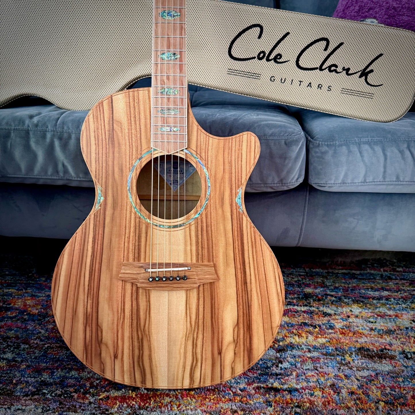 Cole Clark AN3EC Angel Cutaway Acoustic Electric Guitar with all AAA Camphor Laurel (CCAN3EC-CLCL-AE) - Looks, Sounds, and Smells Delicious
