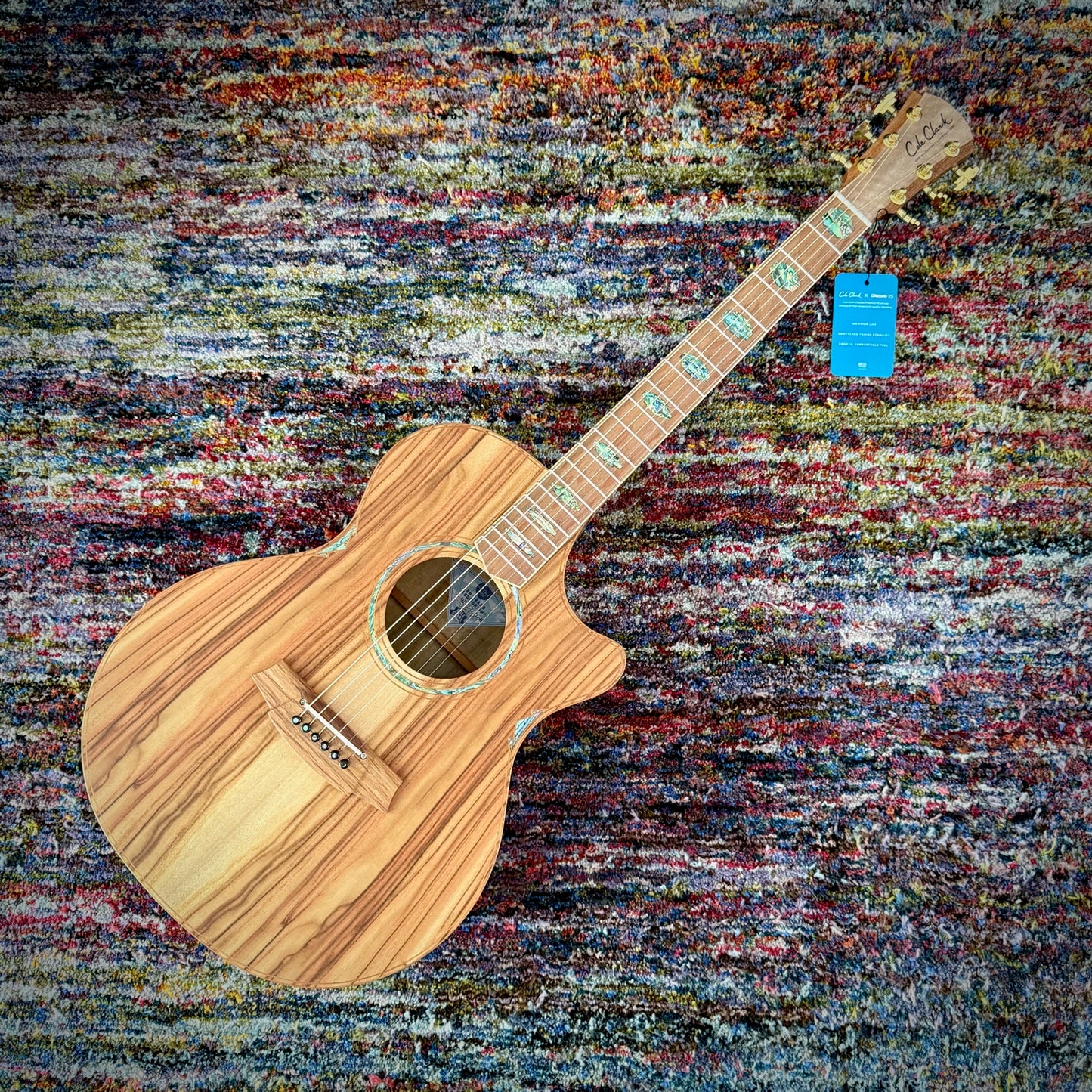 Cole Clark AN3EC Angel Cutaway Acoustic Electric Guitar with all AAA Camphor Laurel (CCAN3EC-CLCL-AE) - Looks, Sounds, and Smells Delicious