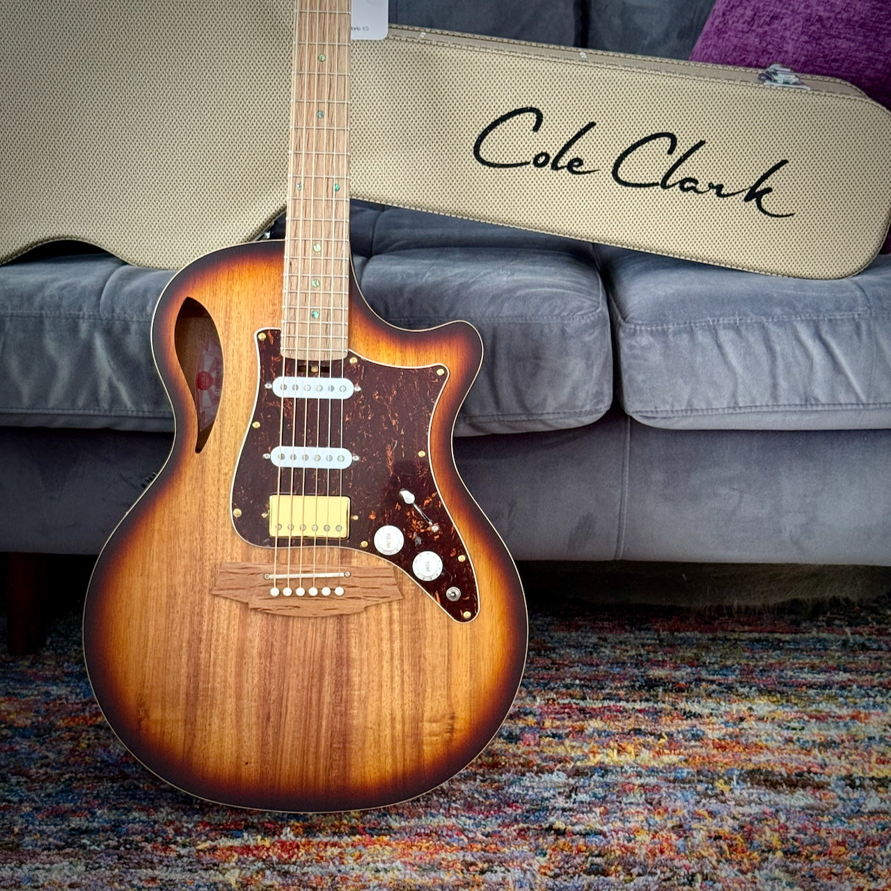 Cole Clark TL2EC True Hybrid Acoustic Electric Guitar - All Blackwood HSS Sunburst (CCTL2EC-BLBL-AE-HSS-SUN)