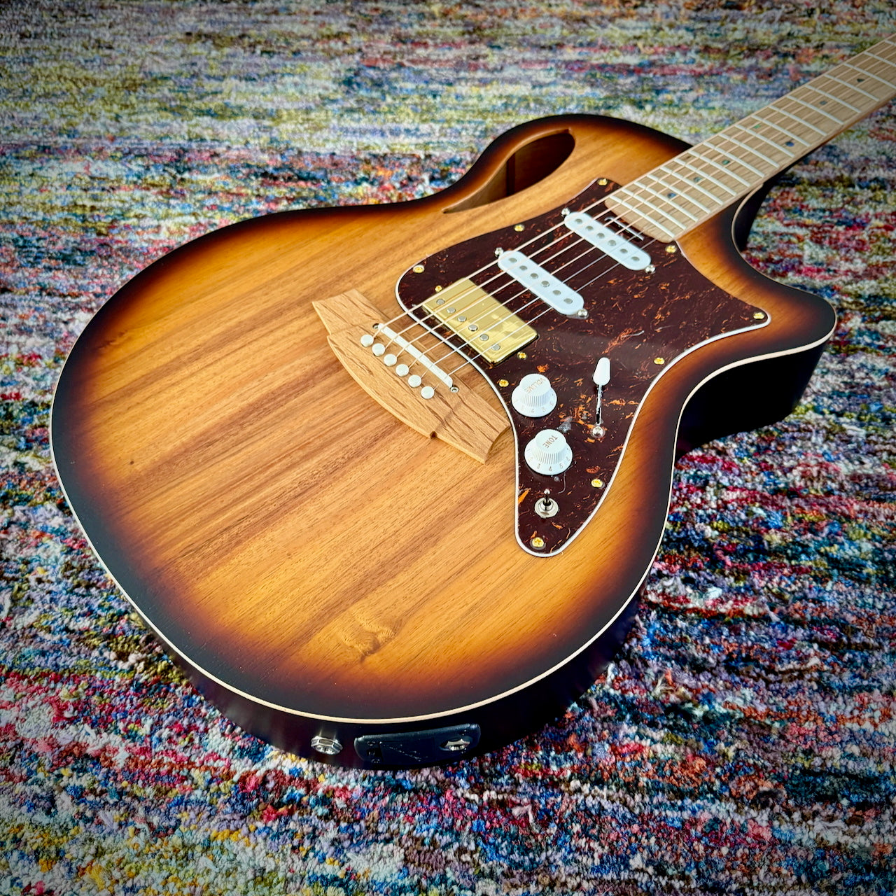 Cole Clark TL2EC True Hybrid Acoustic Electric Guitar - All Blackwood HSS Sunburst (CCTL2EC-BLBL-AE-HSS-SUN)