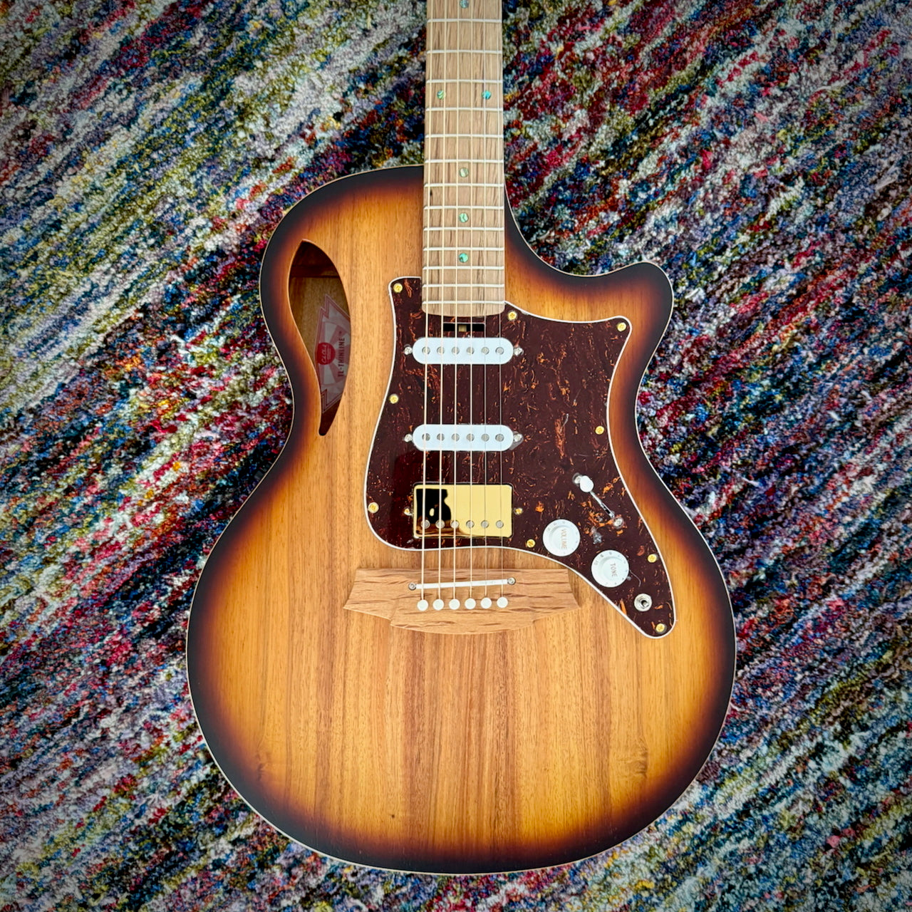 Cole Clark TL2EC True Hybrid Acoustic Electric Guitar - All Blackwood HSS Sunburst (CCTL2EC-BLBL-AE-HSS-SUN)