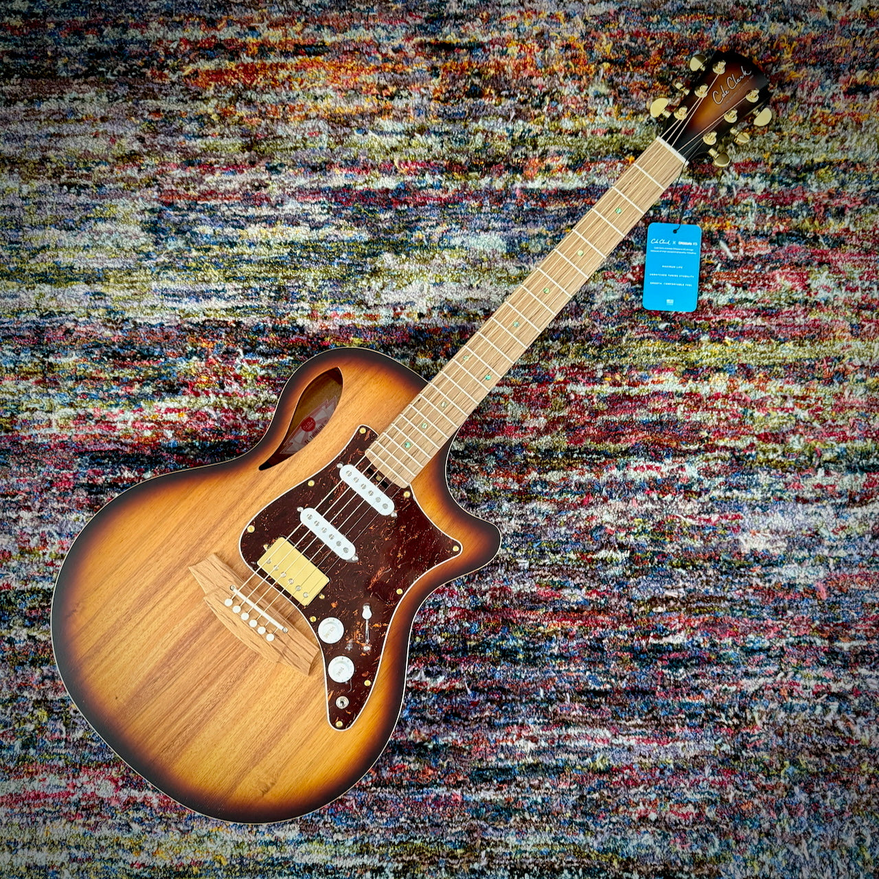 Cole Clark TL2EC True Hybrid Acoustic Electric Guitar - All Blackwood HSS Sunburst (CCTL2EC-BLBL-AE-HSS-SUN)