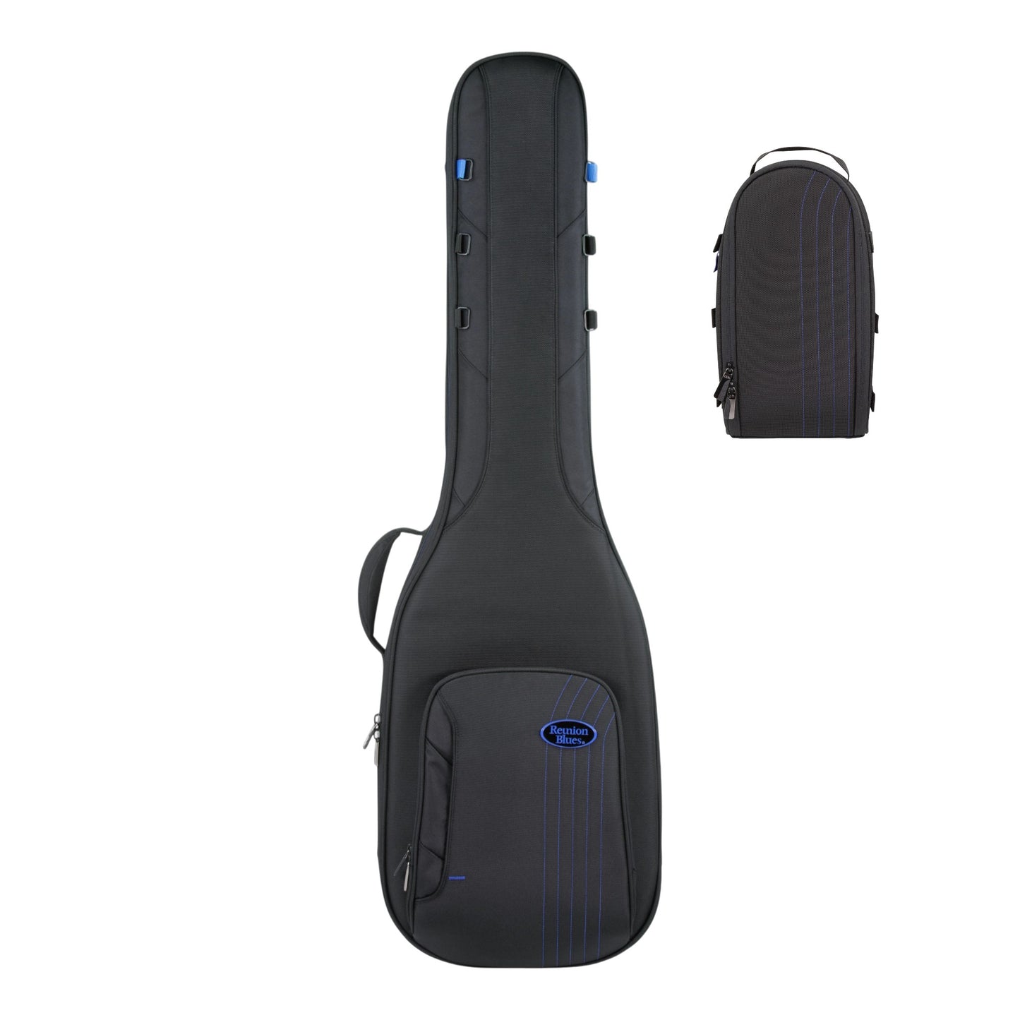 Reunion Blues Premium Hybrid Gig Bag Bundle Expedition Hybrid Electric Bass Guitar Case + Large Sidekick Add-On Bag (RBC23B4 + RBC23SKL)