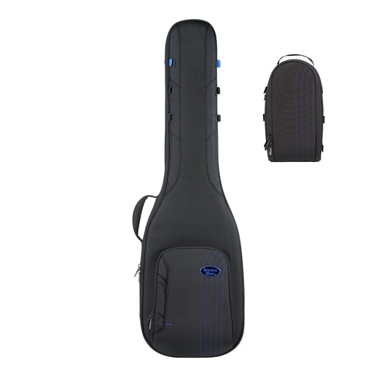 Reunion Blues Premium Hybrid Gig Bag Bundle Expedition Hybrid Electric Bass Guitar Case + Large Sidekick Add-On Bag (RBC23B4 + RBC23SKL)