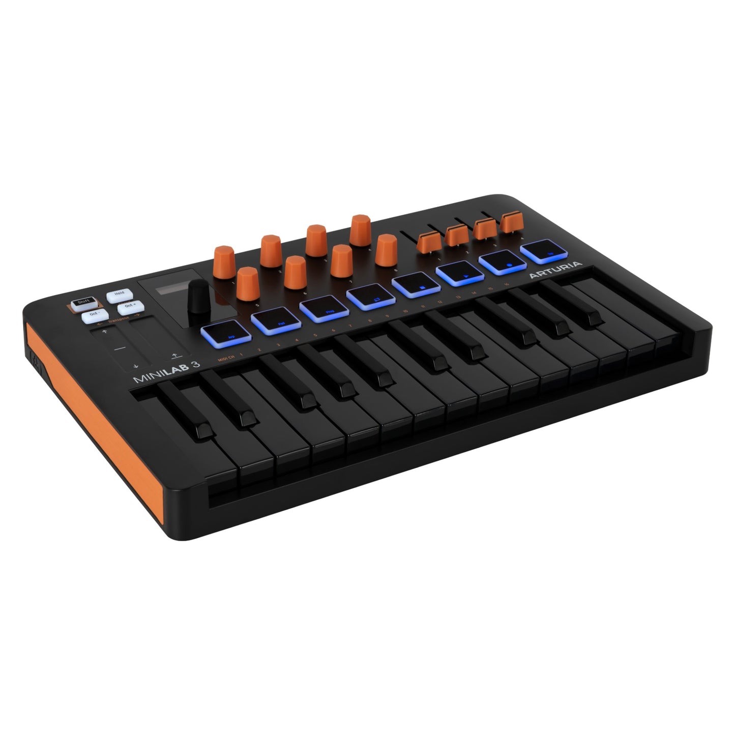 Arturia MiniLab 3 - Universal MIDI Controller for Music Production, with All-in-One Software Package - 25 Keys, 8 Multi-Color Pads - Orange Edition