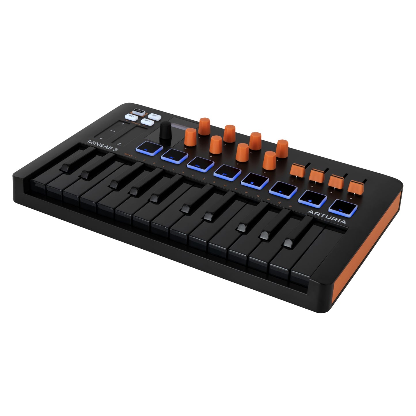 Arturia MiniLab 3 - Universal MIDI Controller for Music Production, with All-in-One Software Package - 25 Keys, 8 Multi-Color Pads - Orange Edition