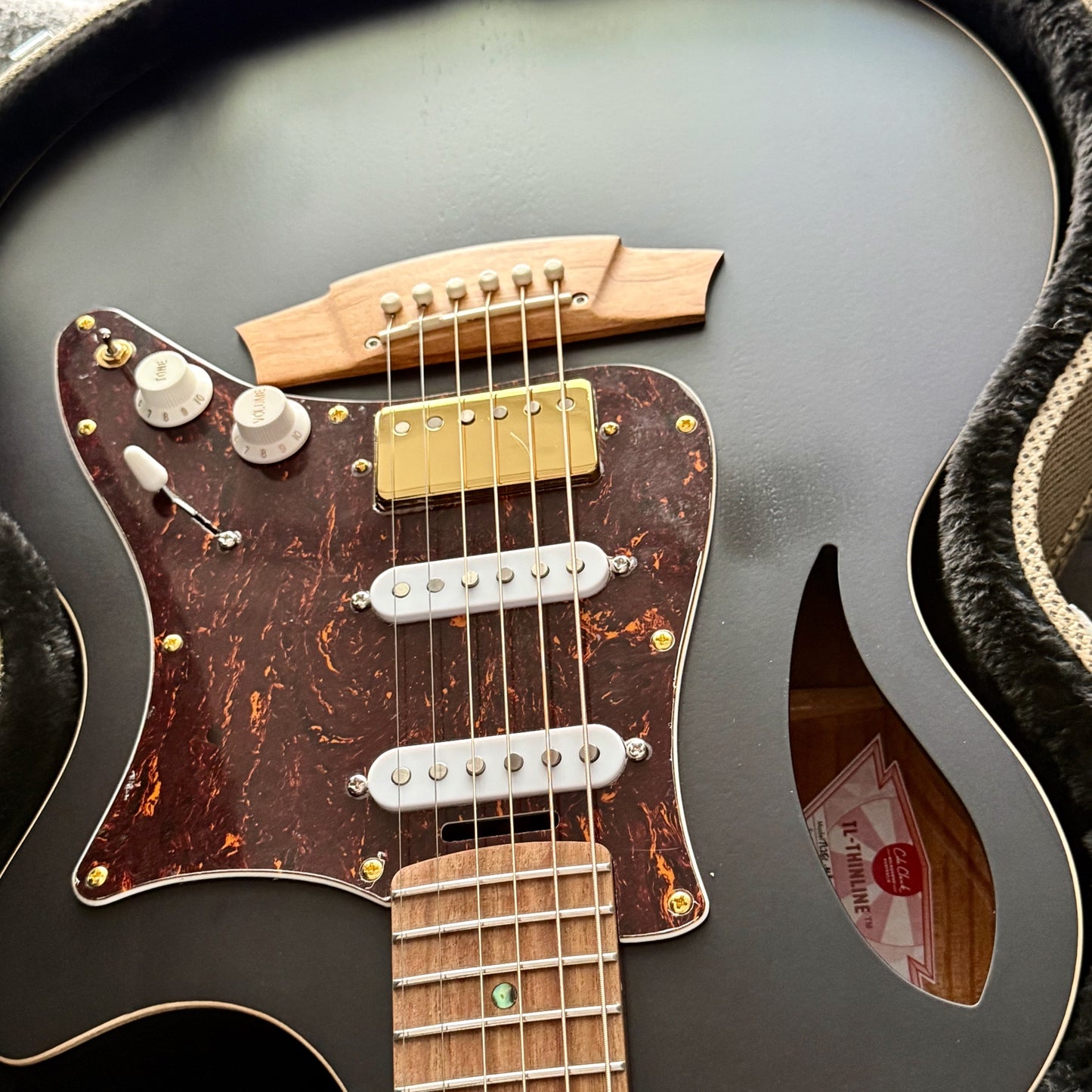 Cole Clark TL2EC Thinline True Hybrid, Blackwood,  HSS, Black Satin [B-STOCK] (CCTL2EC-BLBL-HSS-BLK), with Original Hardshell Case