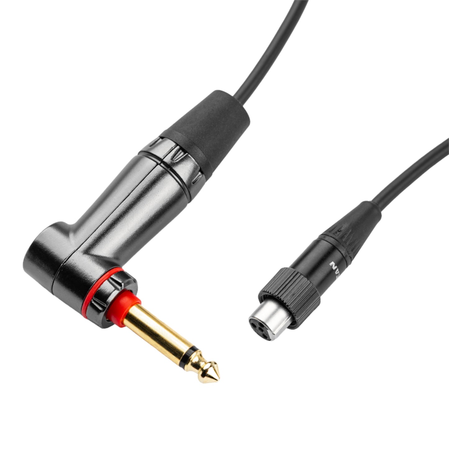 Gator Headliner Series Instrument to Transmitter Cable, 3-ft TA4F to Right-Angle with Quiet Switch