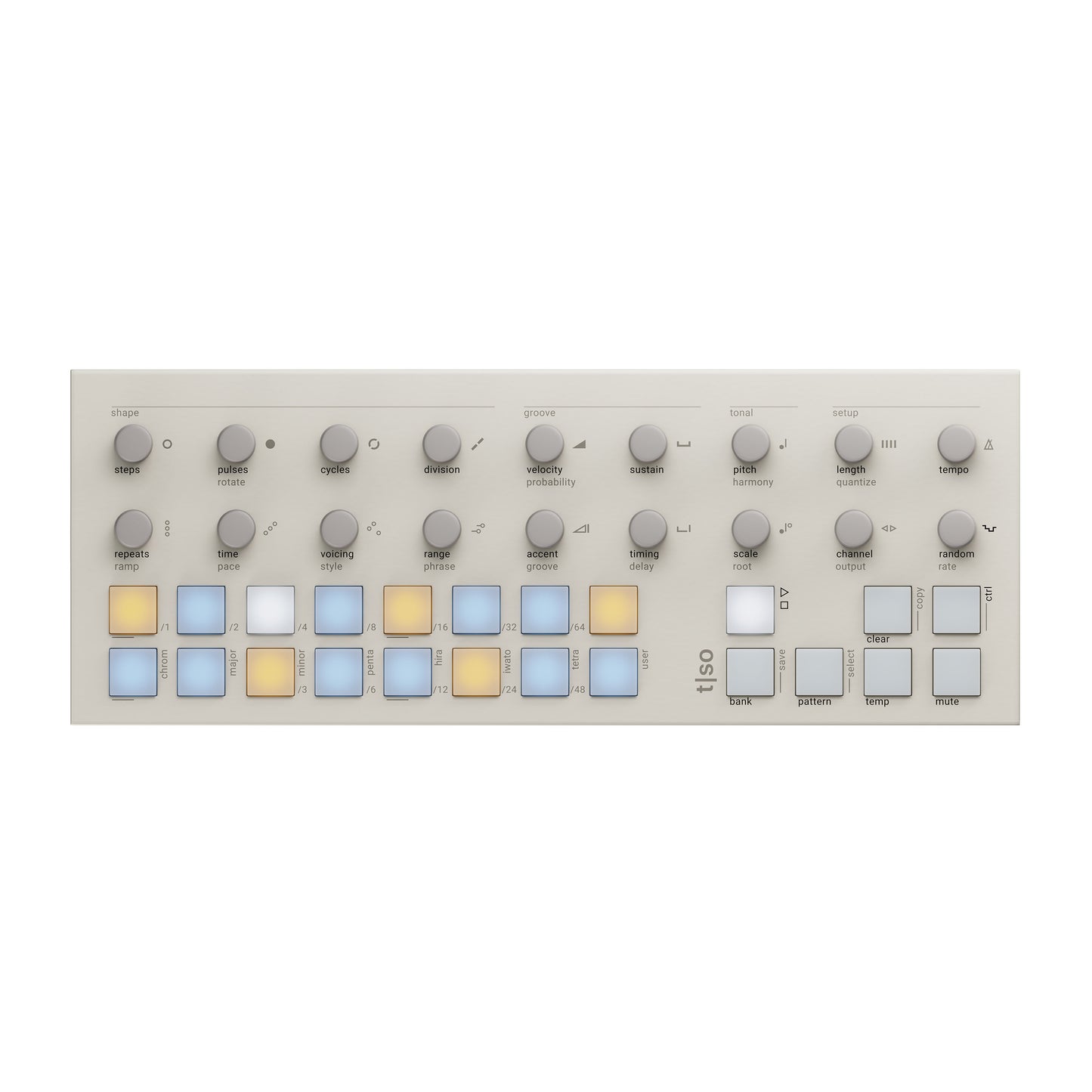 Torso Electronics T1 Algorithmic Sequencer, White + T1CC Carry Case Bundle