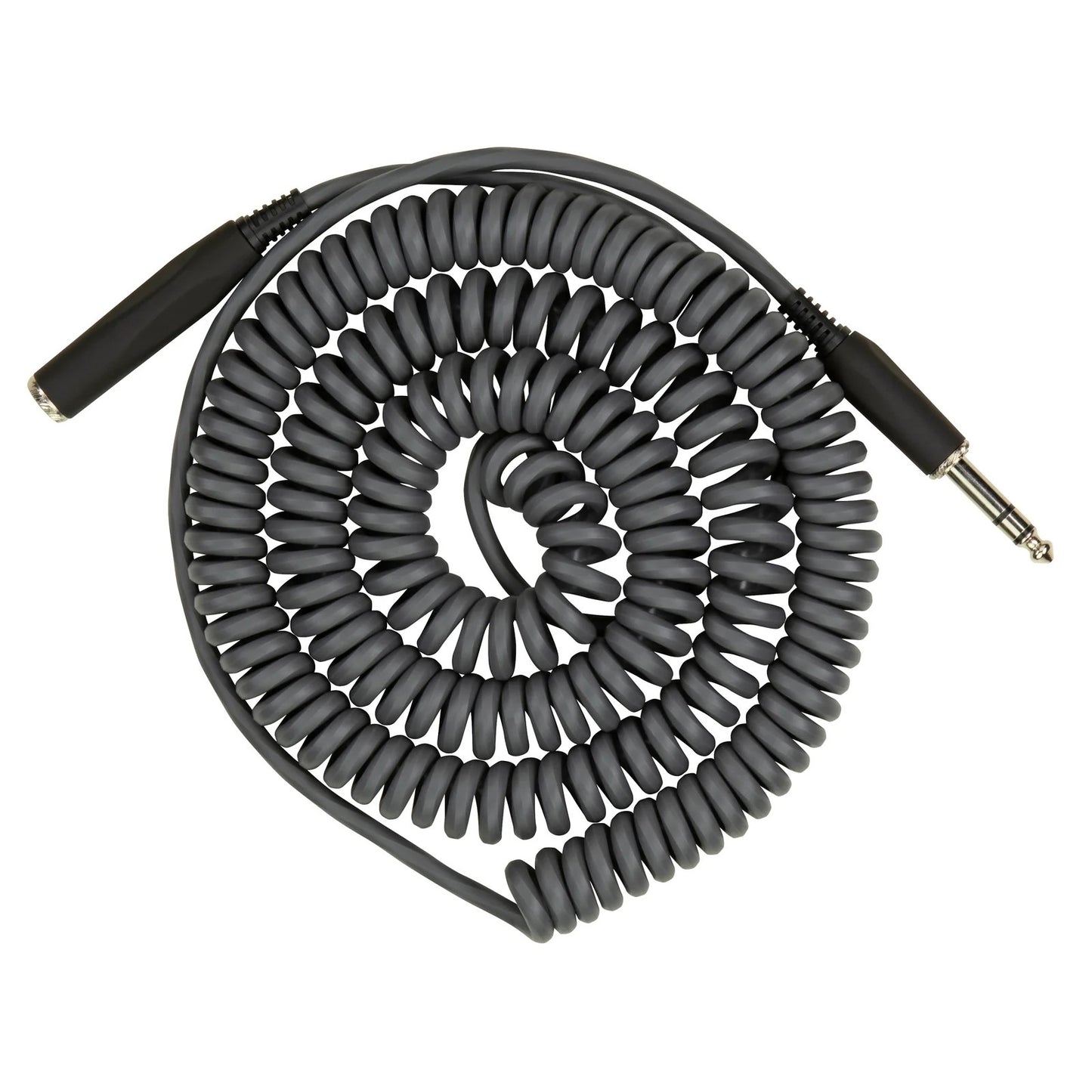 Pig Hog PHEX14-25GR Hex Series Coiled Headphone Extender, 25ft Charcoal Gray