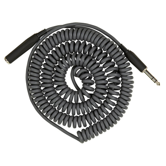 Pig Hog PHEX14-25GR Hex Series Coiled Headphone Extender, 25ft Charcoal Gray