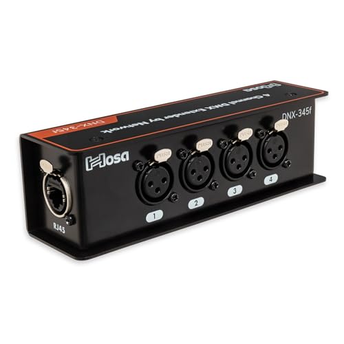 Hosa Analog Audio Snake Bundle DNX-345M DNX-345F ETC-150 - 4 Channel via RJ45 EtherCON, 50-ft