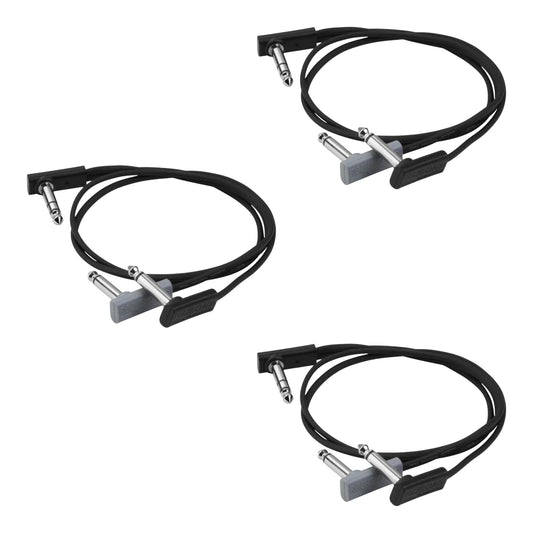 RockBoard Flat Patch Y Splitter Cable - 50 cm / 19 11/16" (TRS to 2x TS) 3-PACK