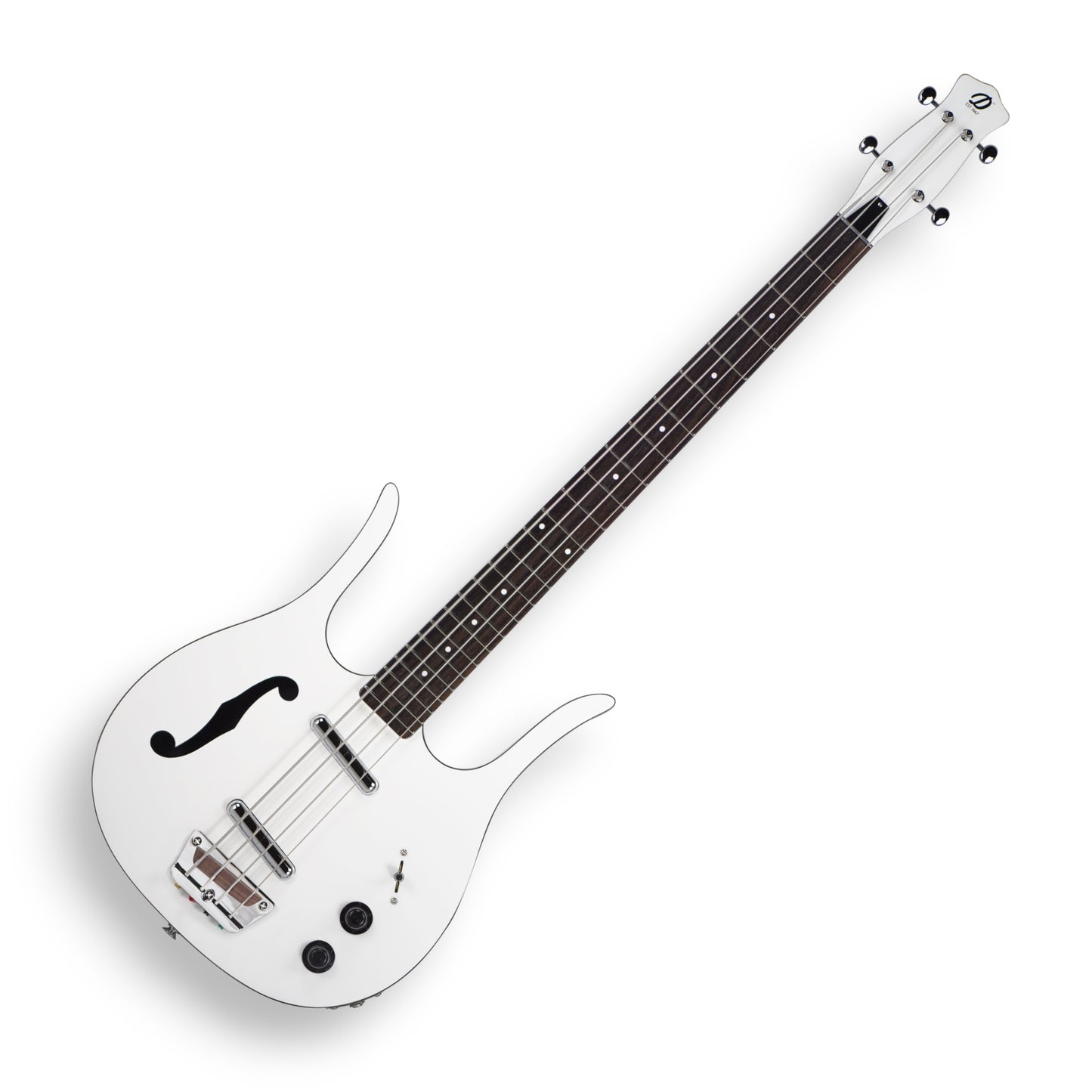 Danelectro 58 Longhorn Short-Scale Semi-Hollowbody Bass - Red Hot White