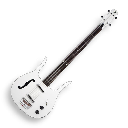 Danelectro 58 Longhorn Short-Scale Semi-Hollowbody Bass - Red Hot White