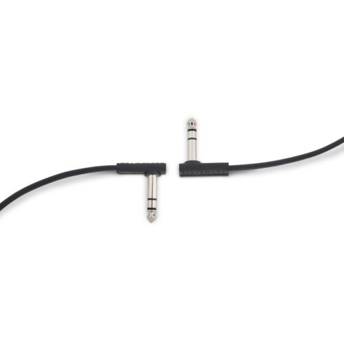 Rockboard Flat Patch TRS Cable 30 cm 12in, Black 2-PACK