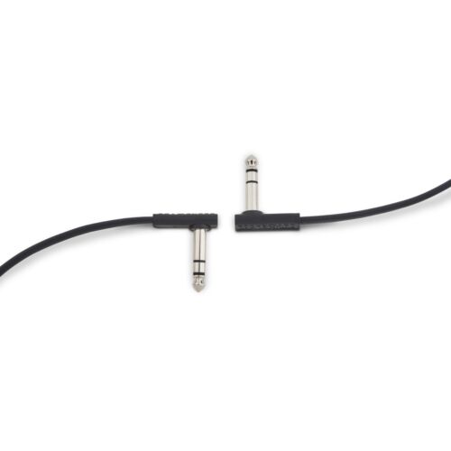 Rockboard Flat Patch TRS Cable 15 cm 6 in, Black 2-PACK