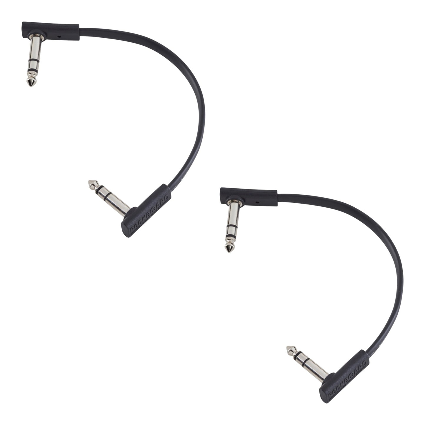 Rockboard Flat Patch TRS Cable 15 cm 6 in, Black 2-PACK