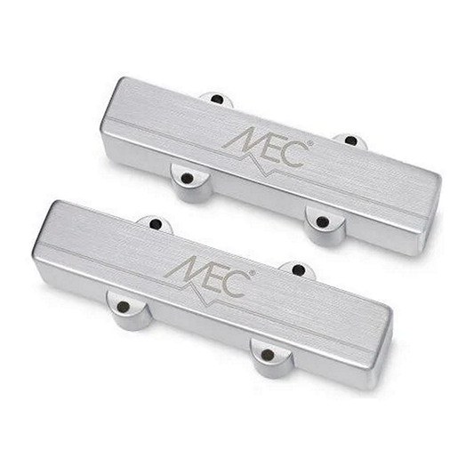MEC Active J/J Pickups Set for 4 String Bass, Metal Covers, Chrome Brushed (M 60201 4 SET CMB)