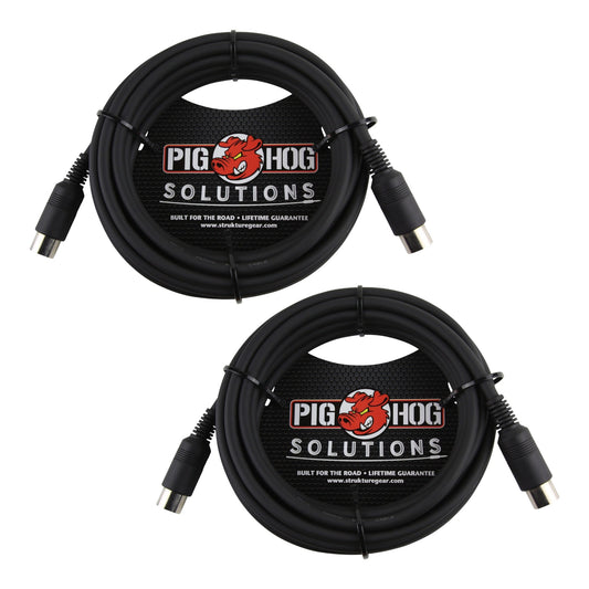 Pig Hog PMID15 Tour Grade MIDI Cable, 15-ft 5-m 2-PACK