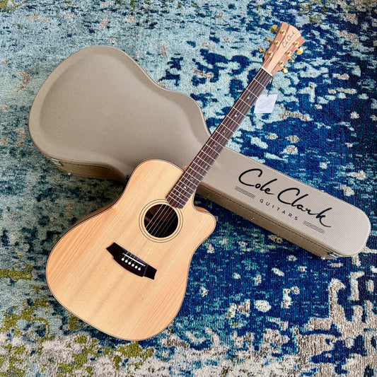 Cole Clark FL2EC-BBR Touring Series Dreadnought Acoustic-Electric Guitar, AA Australian Bunya Face, Blackwood Body and Sides, Rosewood Fretboard and Bridge SNRW39498  [NAMM Showcase]