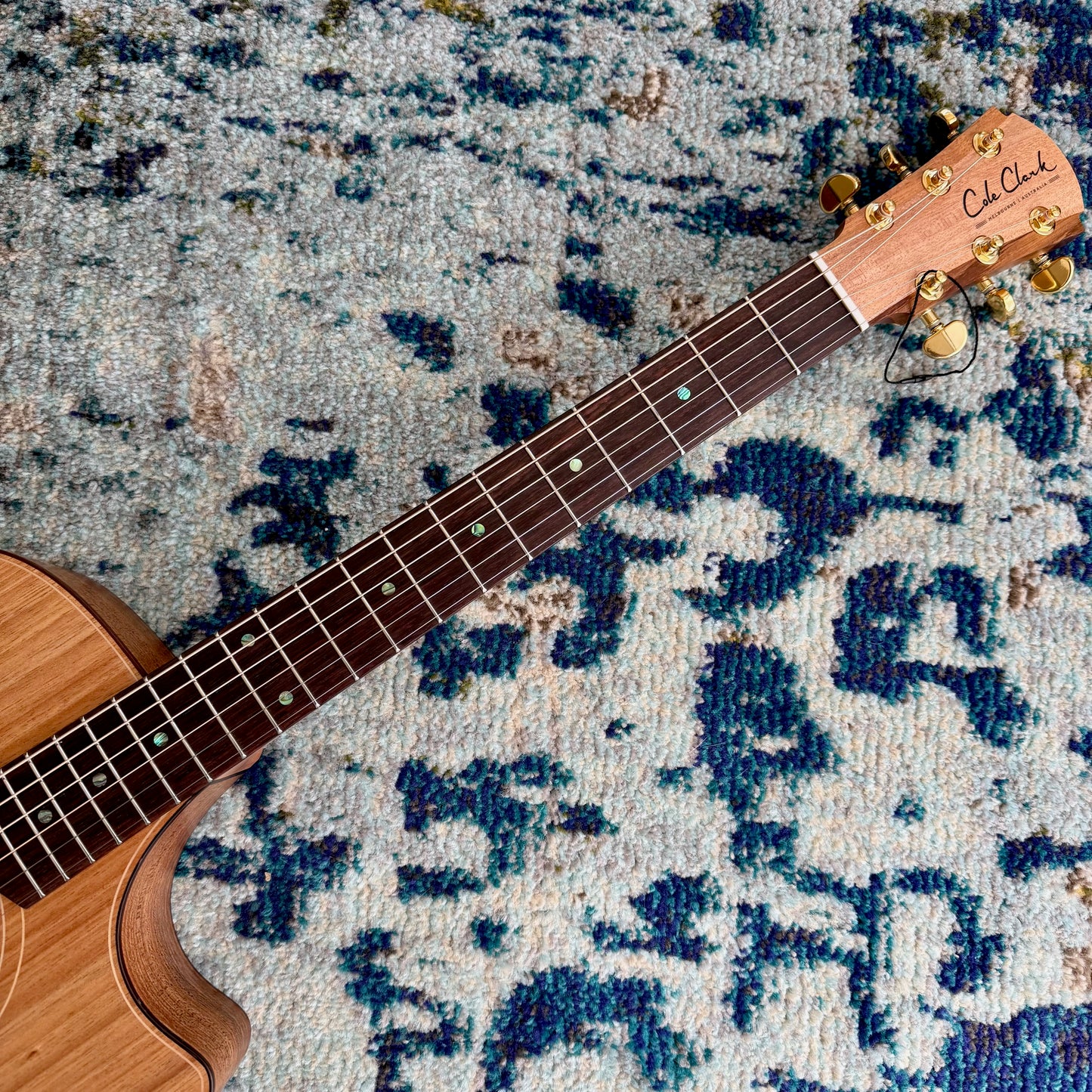 Cole Clark TL2EC-BLBLR TL Thinline Grand Auditorium Acoustic-Electric Guitar, Cutaway, All AA Australian Blackwood, Rosewood Fretboard and Bridge, SNRW11463 [NAMM Showcase]