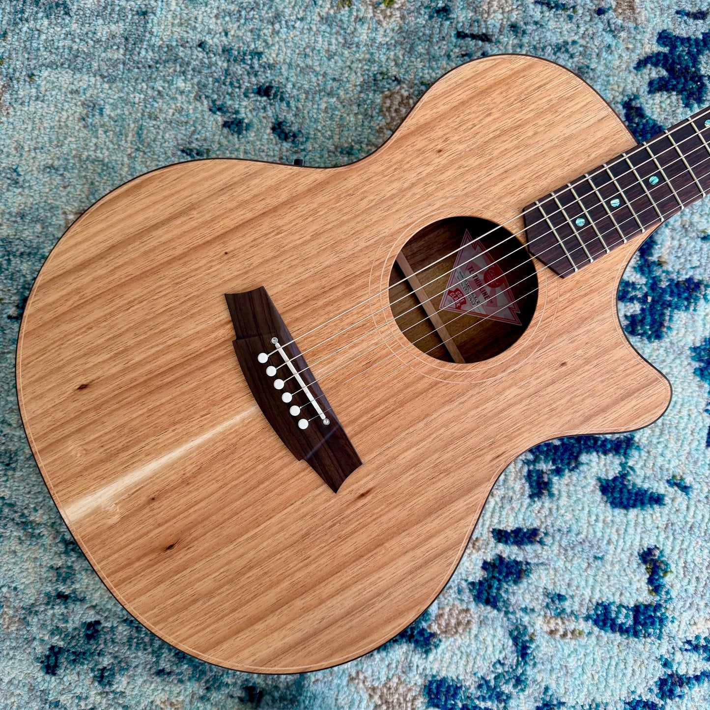 Cole Clark TL2EC-BLBLR TL Thinline Grand Auditorium Acoustic-Electric Guitar, Cutaway, All AA Australian Blackwood, Rosewood Fretboard and Bridge, SNRW11463 [NAMM Showcase]