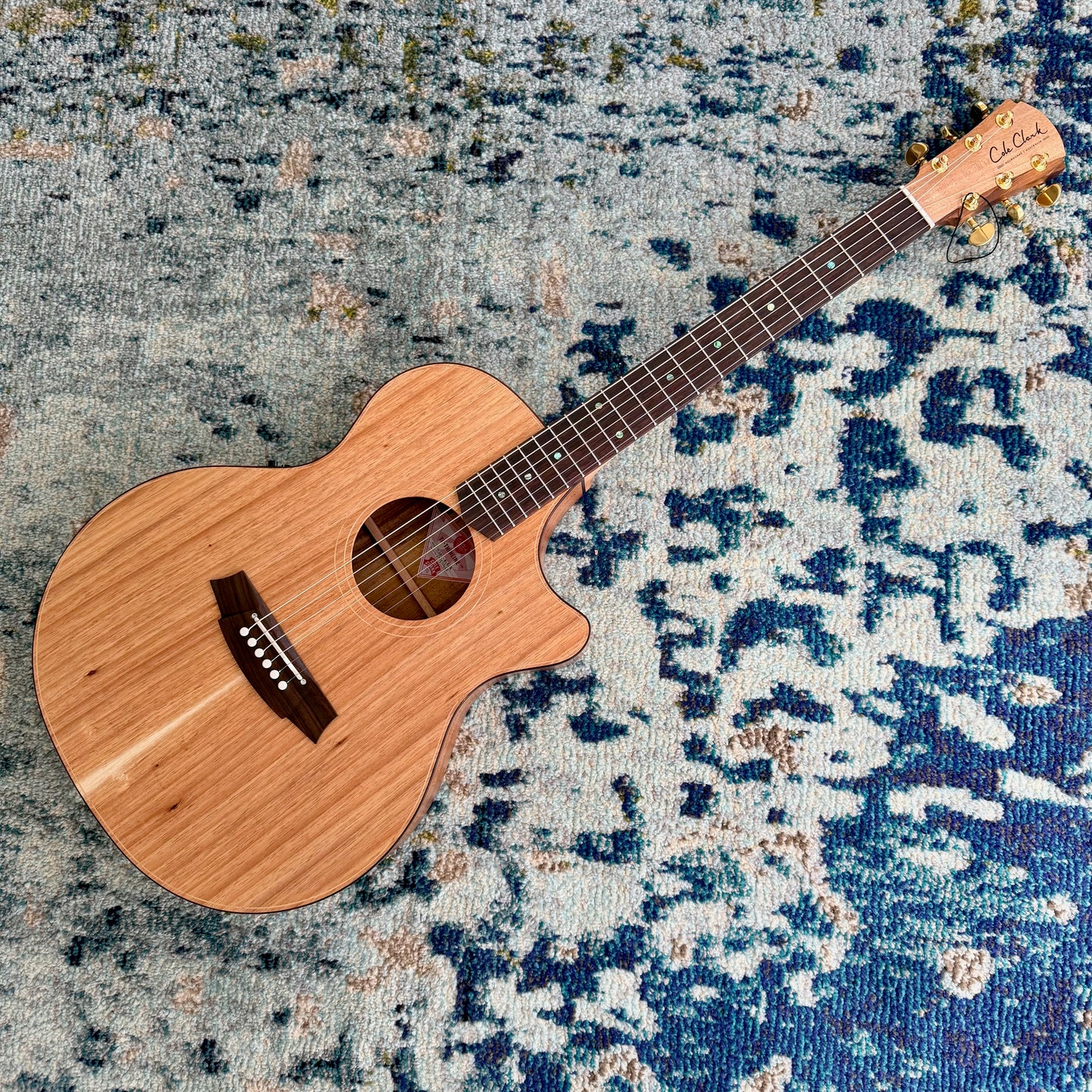 Cole Clark TL2EC-BLBLR TL Thinline Grand Auditorium Acoustic-Electric Guitar, Cutaway, All AA Australian Blackwood, Rosewood Fretboard and Bridge, SNRW11463 [NAMM Showcase]