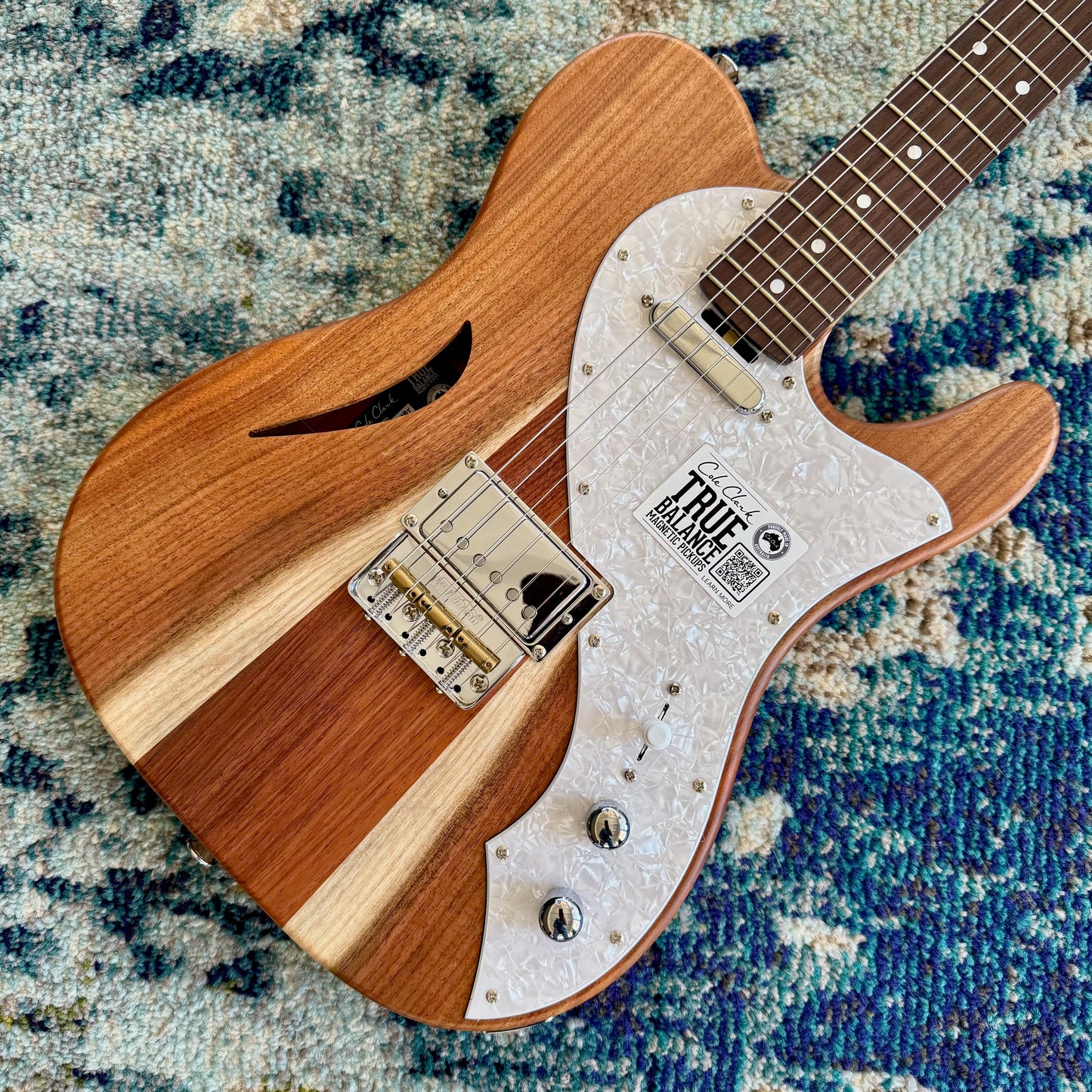 Cole Clark C3-HS-M-NAT Culprit 3 Electric Guitar with Humbucker and Single-Coil Pickup, Pearl Scratchplate, Blackwood Body, Natural Finish, SN107 [NAMM Showcase]