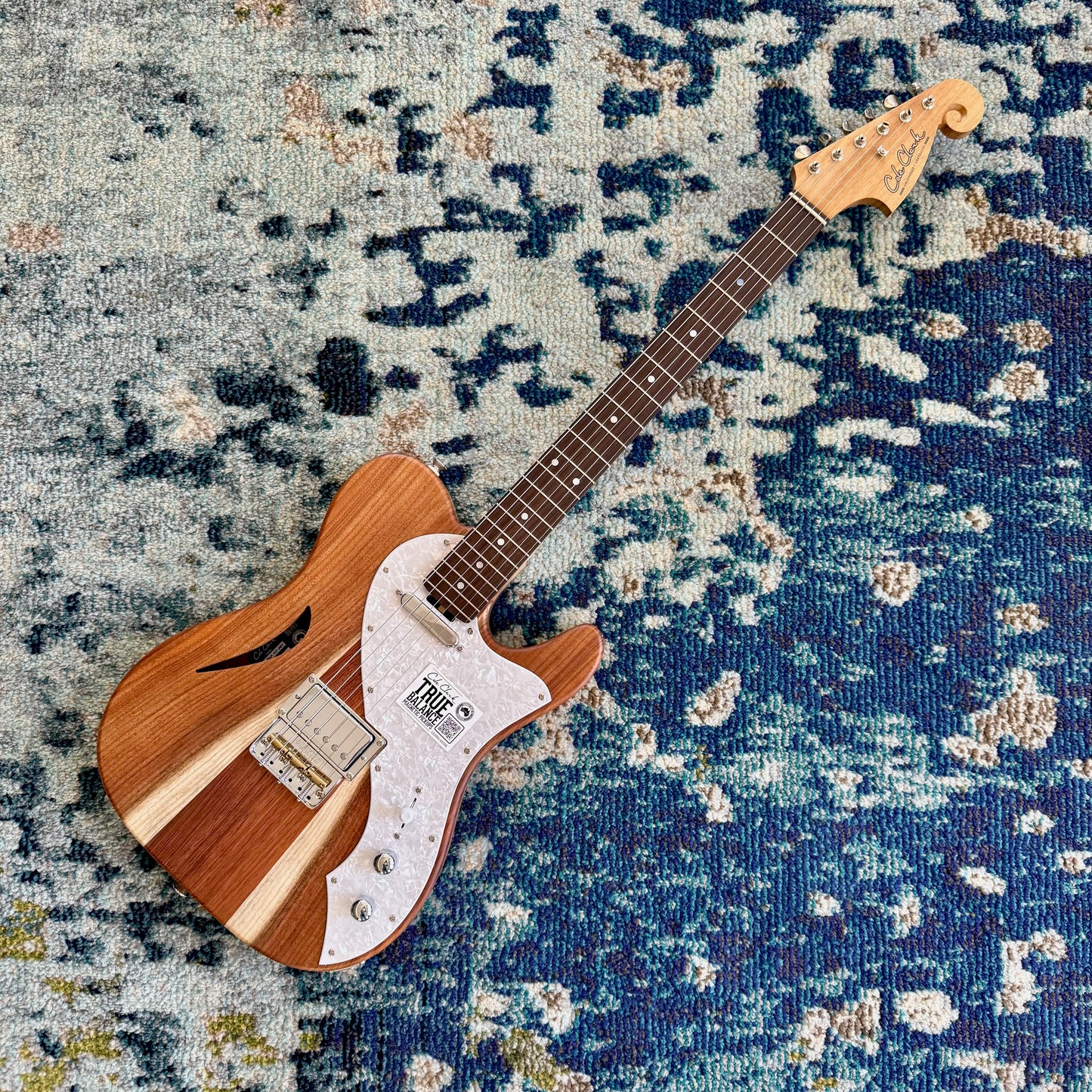 Cole Clark C3-HS-M-NAT Culprit 3 Electric Guitar with Humbucker and Single-Coil Pickup, Pearl Scratchplate, Blackwood Body, Natural Finish, SN107 [NAMM Showcase]