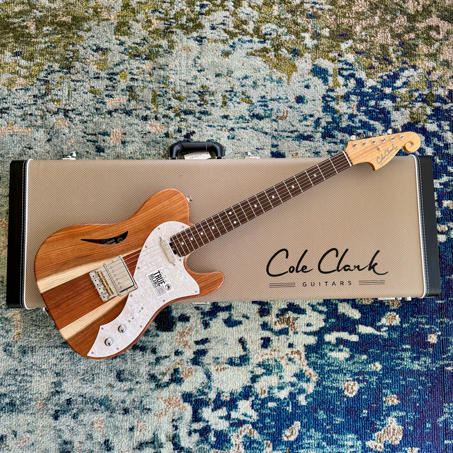 Cole Clark C3-HS-M-NAT Culprit 3 Electric Guitar with Humbucker and Single-Coil Pickup, Pearl Scratchplate, Blackwood Body, Natural Finish, SN107 [NAMM Showcase]