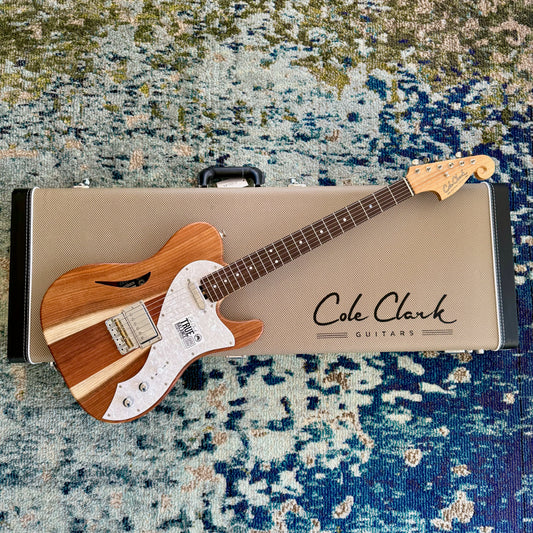 Cole Clark C3-HS-M-NAT Culprit 3 Electric Guitar with Humbucker and Single-Coil Pickup, Pearl Scratchplate, Blackwood Body, Natural Finish, SN107 [NAMM Showcase]