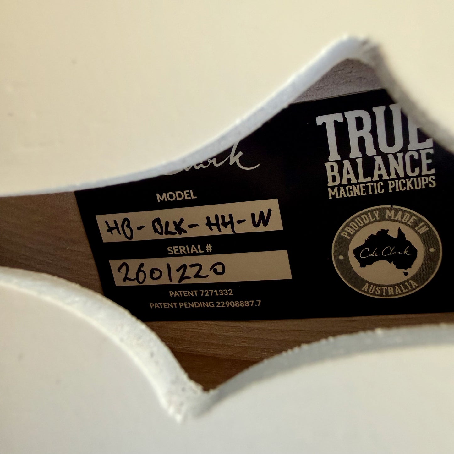 Cole Clark HB-HH-B-WHT Hollow Baby Electric Guitar, HH Black Plate, White, SN220 [NAMM Showcase]