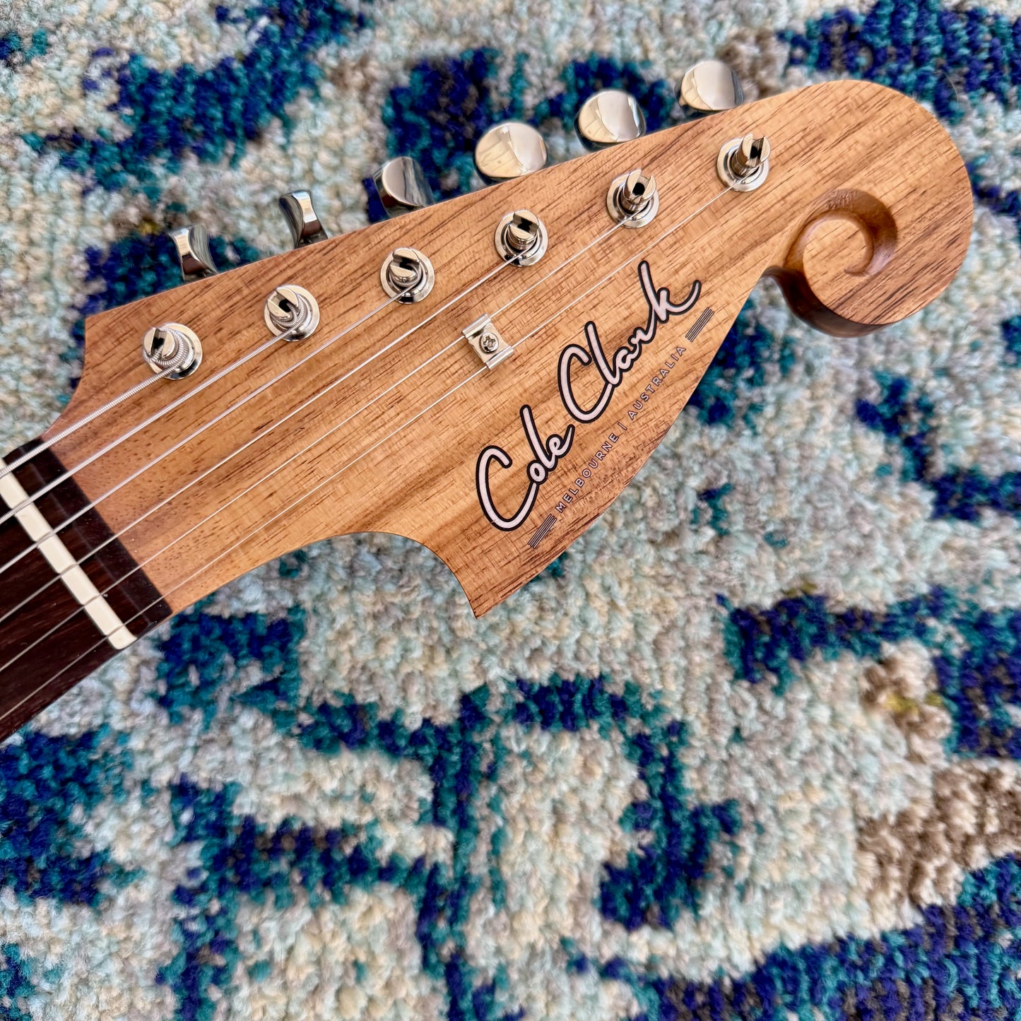 Cole Clark HB-HH-B-WHT Hollow Baby Electric Guitar, HH Black Plate, White, SN220 [NAMM Showcase]