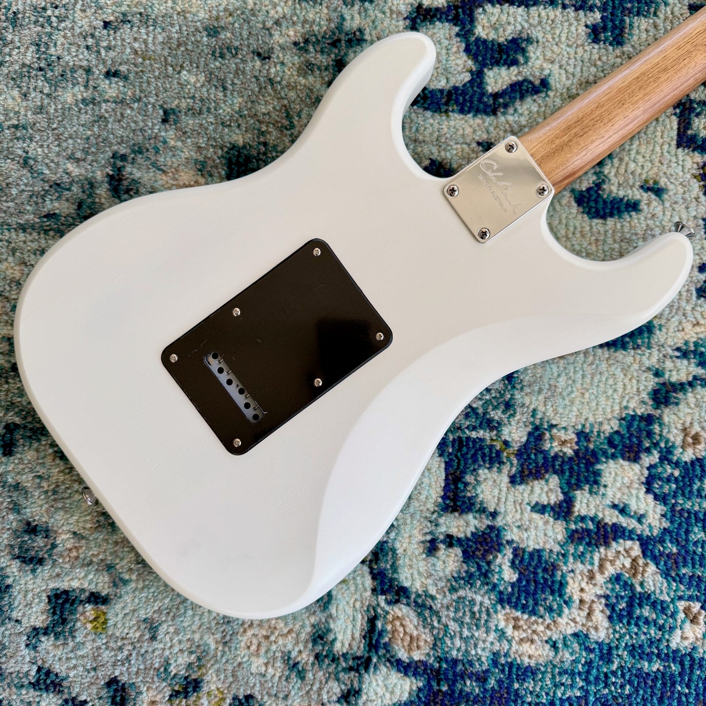 Cole Clark HB-HH-B-WHT Hollow Baby Electric Guitar, HH Black Plate, White, SN220 [NAMM Showcase]