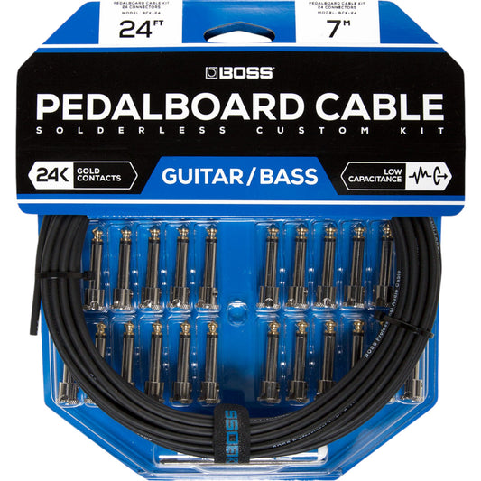 BOSS BCK-24 Pedal Board Cable Kit, 24 Connectors, 24Ft / 7.3M Cable