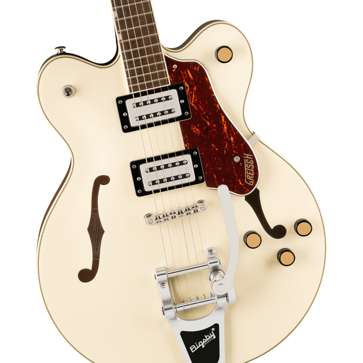 Gretsch G2622T Streamliner Center Block Double-Cut Electric Guitar with Bigsby, Vintage White + Gretsch Guitar Case Bundle