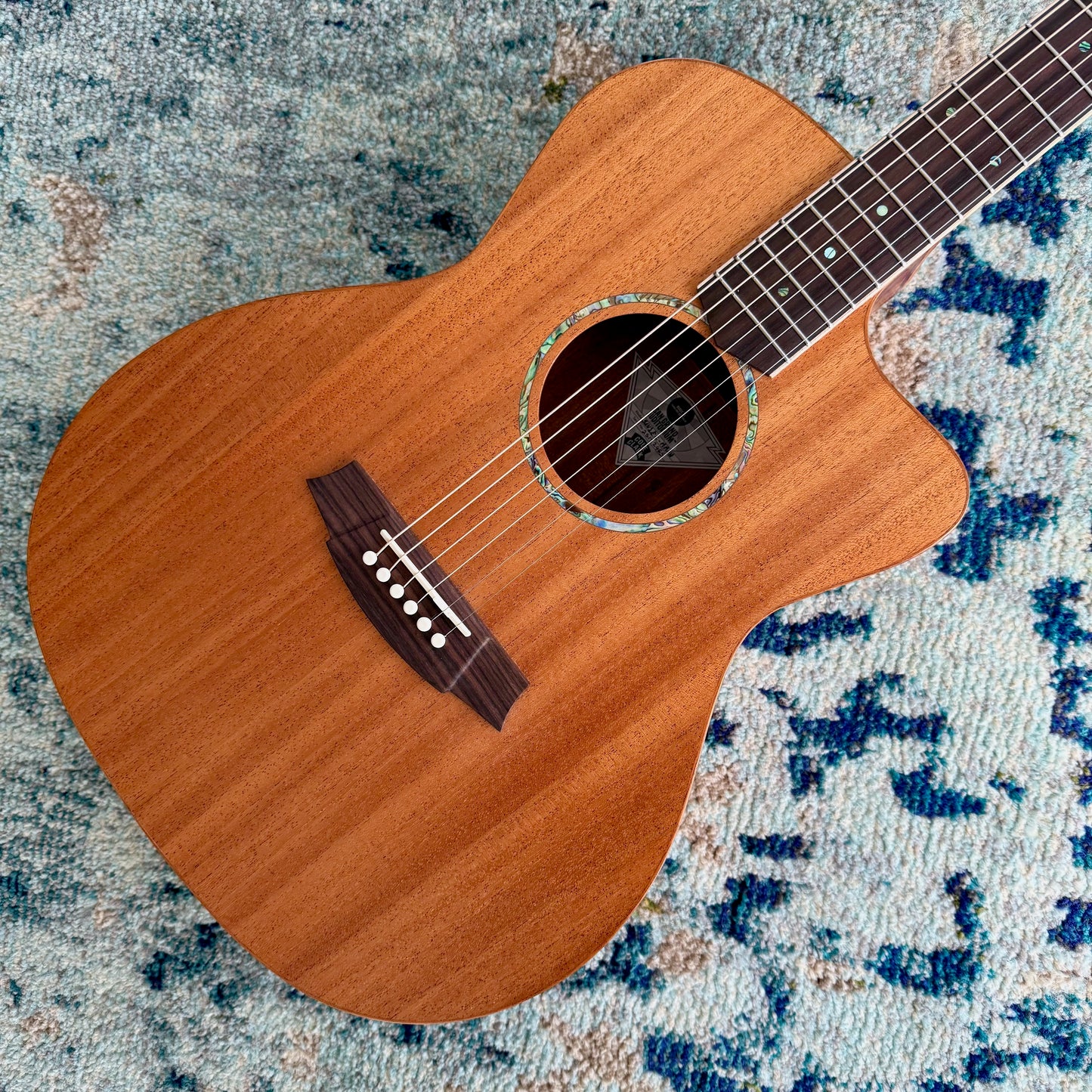 Cole Clark Studio SAN1EC-MMAH Grand Auditorium Acoustic-Electric Guitar, All Solid African Mahogany, SN2465 [NAMM Showcase]