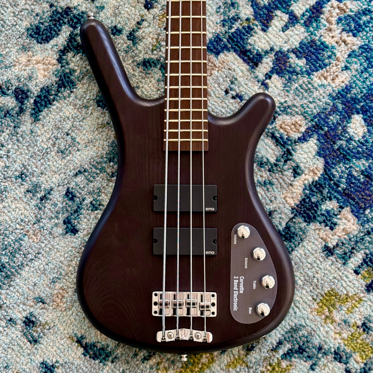 Warwick WRB1584 03EA ASH FRX, RockBass Corvette Taranis, 4-String Bass with BEAD Tuning, Nirvana Black Transparent Satin RB J 570283-25 (Get the Low Notes of a 5-String Bass with the Playability and Weight of a 4-String!)