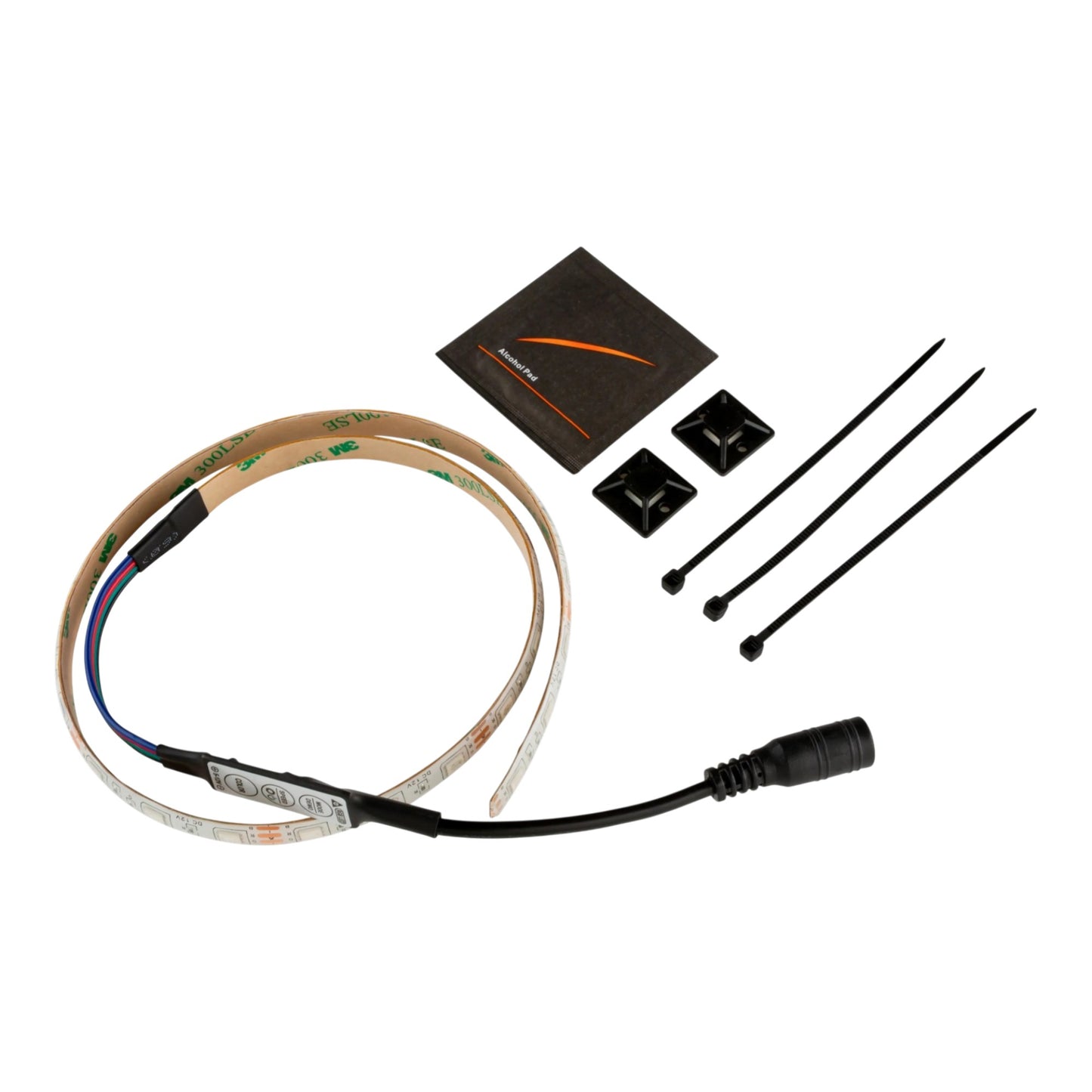 Pedalboard Hi-Viz Lighting Kit - RockBoard 50cm LED Strip + 6x Neon Orange Right Angle Patch Cables