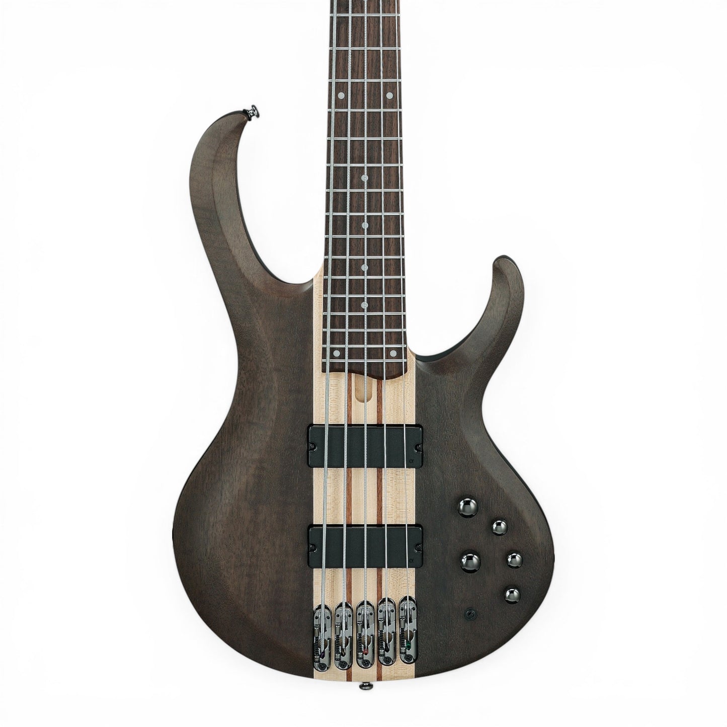 Ibanez BTB605TGF BTB Standard 5-String Electric Bass – Transparent Gray Flat – Neck-Through Active Bass