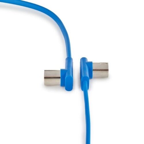 MIDI Pedalboard Routing Kit - 4x 30cm 12-in Flat DIN MIDI Cables (2x Blue, 2x Yellow)