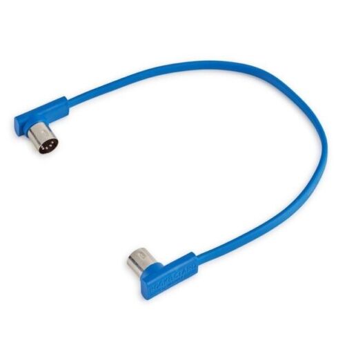 MIDI Pedalboard Routing Kit - 4x 30cm 12-in Flat DIN MIDI Cables (2x Blue, 2x Yellow)