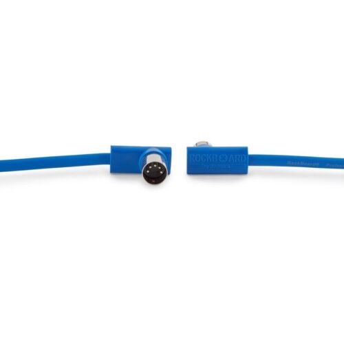 MIDI Pedalboard Routing Kit - 4x 30cm 12-in Flat DIN MIDI Cables (2x Blue, 2x Yellow)
