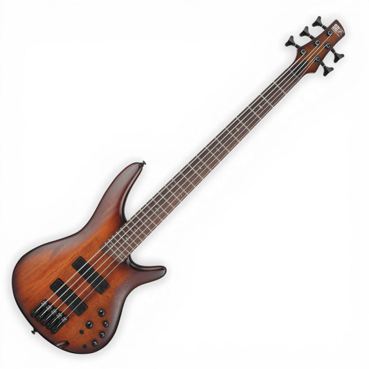 Ibanez SR505AMHL SR Standard 5-String Electric Bass Guitar - Mahogany Brown Burst Low Gloss
